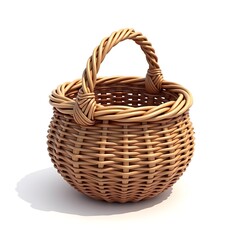 Obraz premium A 3D rendition of a traditional woven bakul basket