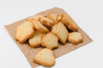 Fresh pastries. Delicious cookies on a white background