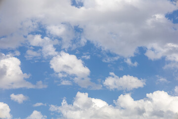 Blue Sky with Large Fluffy Clouds