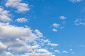 Blue Sky with Fluffy White Clouds