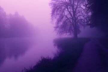 Fototapeta premium Ethereal Gradient of Violet Hues: A Journey Through Tranquility and Mystique