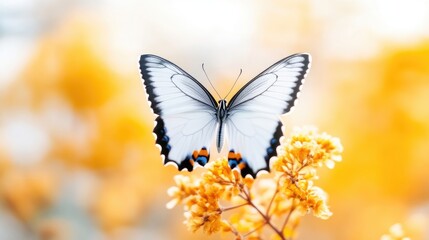White butterfly on a yellow flower