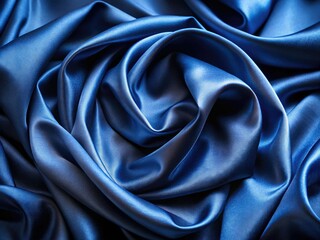 Obraz premium Luxurious navy silk satin drapes elegantly, showcasing its smooth, high-resolution texture and fashionable folds.