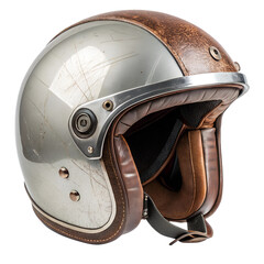 Fototapeta premium vintage motorcycle helmet isolated on white background png