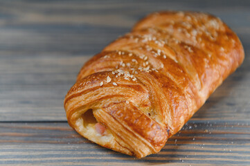 Pastries on a wooden background