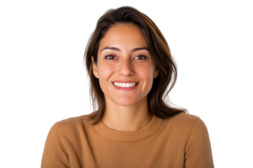 Spanish female teacher isolated on transparent white background