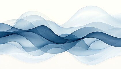 Abstract Blue Waves Flowing Background.