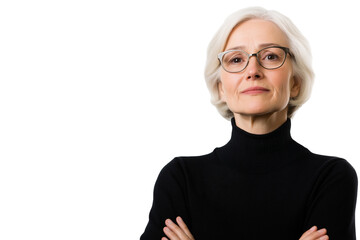 Icelandic female teacher isolated on transparent white background