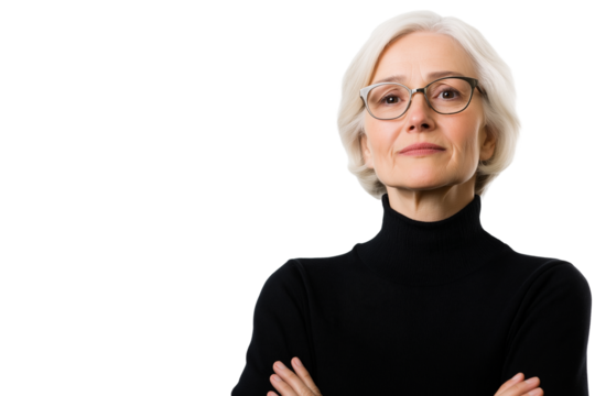 Icelandic female teacher isolated on transparent white background