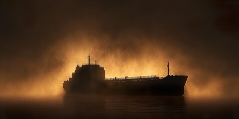 Retro Dark Fantasy Cargo Ship
