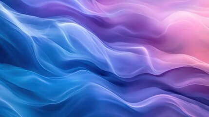 Fototapeta premium Waves flowing gracefully in shades of blue and purple create a calming atmosphere symbolizing the rhythm of breathing. Meditation Month