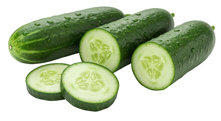 Isolated Fresh Cucumbers