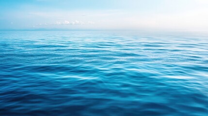 Fototapeta premium The image is of a calm body of water with a blue color