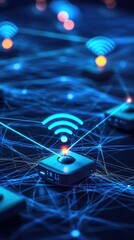 Exploring advanced iot networks digital space image gallery high-tech environment futuristic perspective