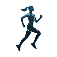 Running woman in athletic wear