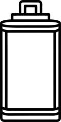 Black and White Minimalist Battery Icon Clean, Modern Line Art Style, Energy Storage, Simple Design