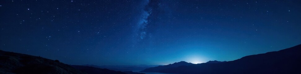 deep blue blackness of night sky with numerous stars shining brightly in the darkness, space, cosmos