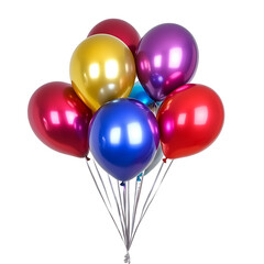 colorful balloons isolated on white