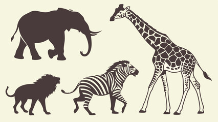 Obraz premium animals suilhouette big set