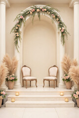 Romantic Wedding Aisle with Floral Arch