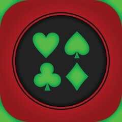 Obraz premium Playing Card Symbols Seamless Pattern - Vector Digital Paper with Hearts, Diamonds, Clubs, and Spades Tile Design for Casino, Poker, and Game-Themed Projects