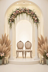 Romantic Wedding Aisle with Floral Arch