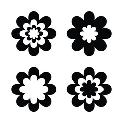 abstract flower icon set 