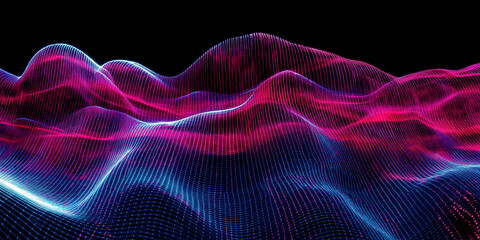 Fototapeta premium Neon Circuit Board Glowing in Futuristic Darkness