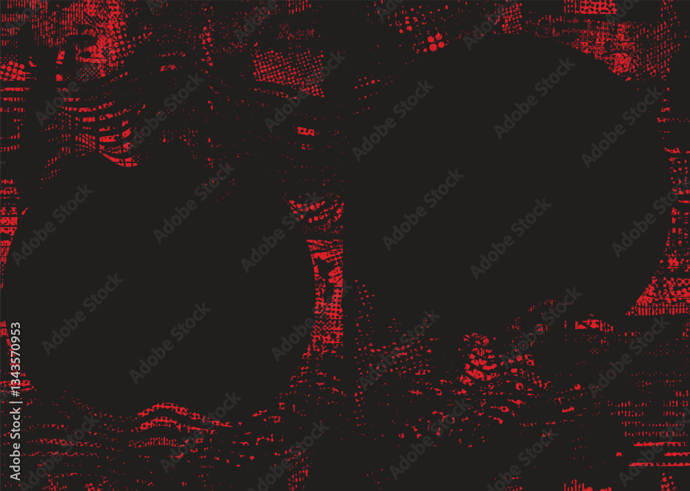 Aufkleber Background with glitch distorted grunge textures . grunge background texture with halftone dots, glitched shapes, textures and lines .Screen print vector background with grunge textured surface.
