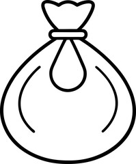 Sack Outline Simple Black and White Bag Icon for Microstock, Minimalist Design, Business and Finance