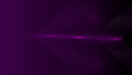 purple abstract background with glowing arrow lines. Modern shiny purple  geometric lines design. Technology futuristic concept. Horizontal banner template. Suit for cover, header, poster, banner, web
