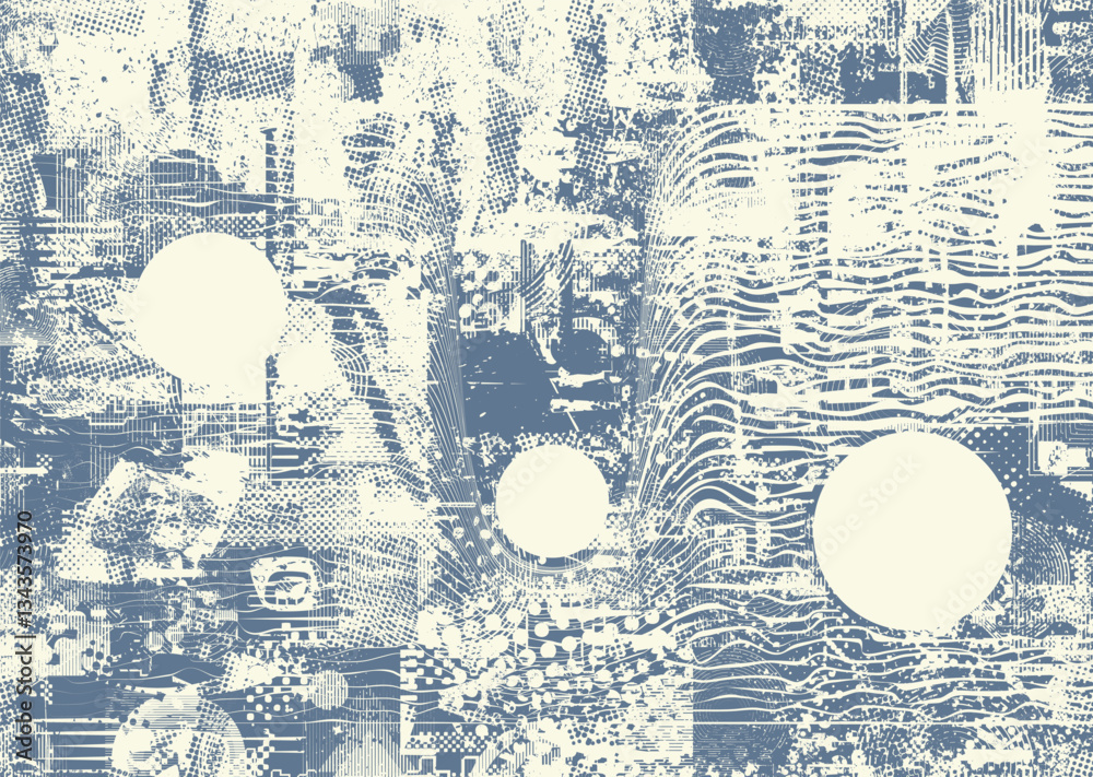 Leinwandbilder background with glitch distorted grunge textures . grunge background texture with halftone dots, gli
