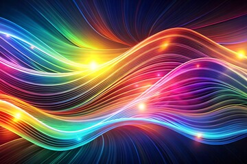 Obraz premium Abstract Wave Lines Pattern with Energy Flow and Vibrant Colorful Light for High-Tech and Digital Art