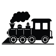 Old Coal Train Vector Illustration &ndash; Vintage Locomotive on White Background