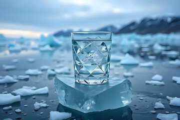 Crystal Clear Ice Water on a Frozen Glacier 