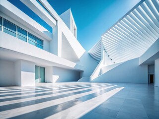 Obraz premium Abstract White Architectural Background: Modern Geometric Design Textures
