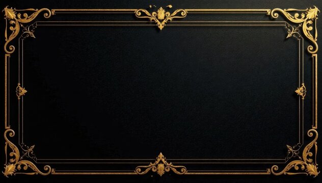 Black and gold VIP invitation with ornate design elements on a luxury background featuring shimmering details and metallic accents , luxury, shine , metallic