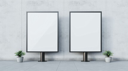 Outdoor blank advertising signboard in a park setting with high clarity and well-defined structure.