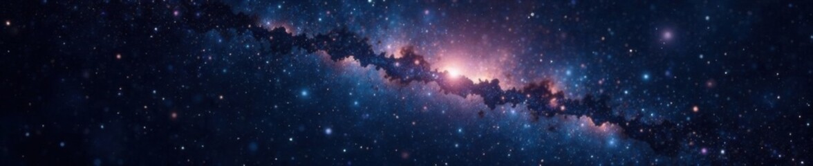 Naklejka premium Blackness of space with starlight glistening like diamonds against the dark canvas, space, starlight