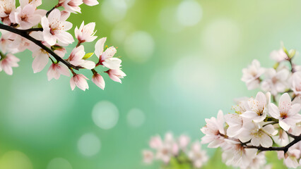 Fototapeta premium Delicate almond tree flowers blooming on a bokeh background