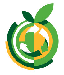 Global Recycling Program - in geometric symmetrical style