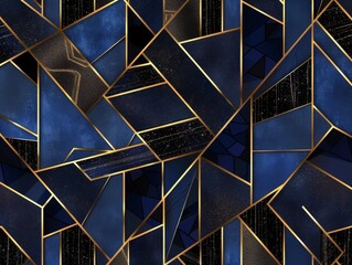 Elegant Dark Geometric Pattern with Gold Accents for Luxurious Appeal
