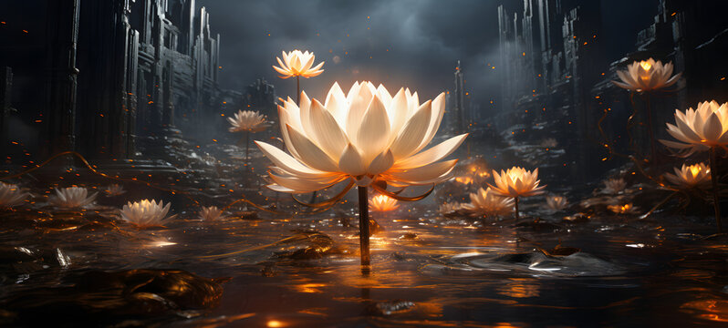 epic lotus battle god, ai generative