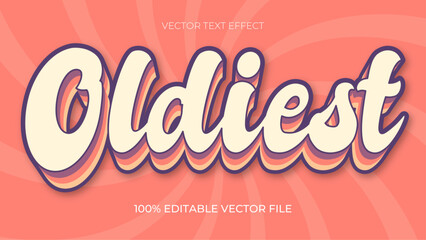 Old vintage editable text effect Retro Culture 3d cartoon style premium vector