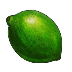 Vibrant Green Lime Illustration Fresh Citrus Fruit Image