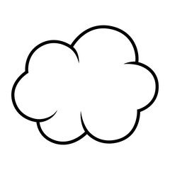 Illustration of cloud. Cartoon cute image of overcast sky.