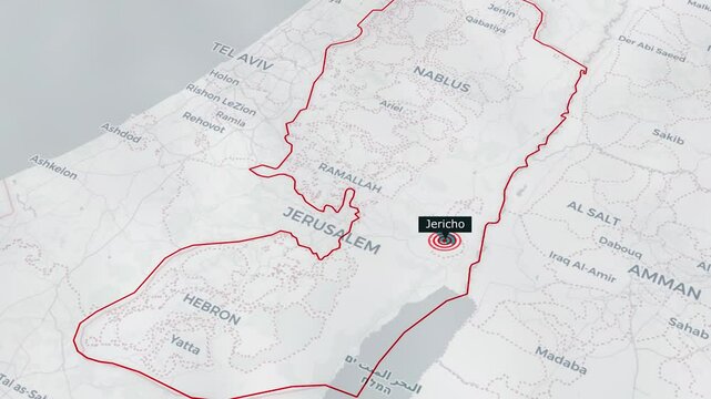 Detailed Map of Jericho Landmarks, Roads, Historical Sites, and Geographic Features for Exploration