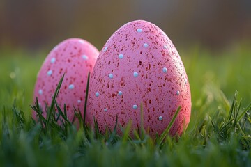 An Easter-themed chaotic scene with a focus on an apple detected by YOLO, suggesting a motif of celebration with a fruit element.