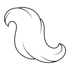 Wave line curl. Swirly abstract fur or hair.