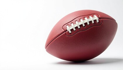 Close-up of an American football on white background, sport, equipment